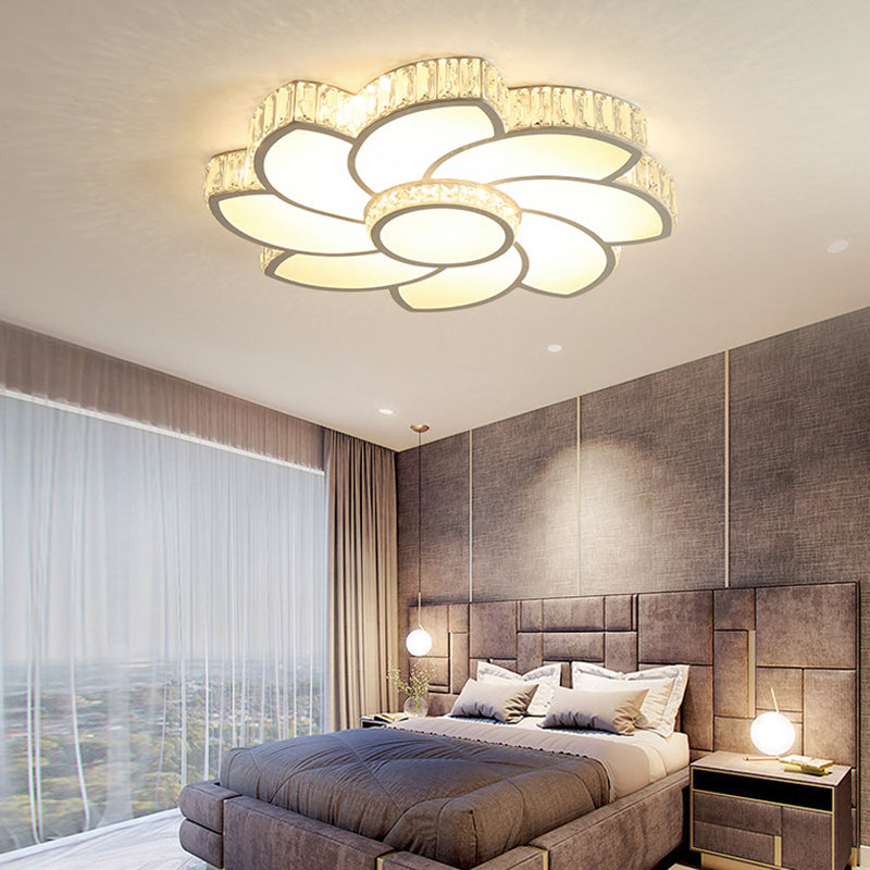 Modern luxury style salon acrylique encastré Floral Crystal LED plafonnier fixations