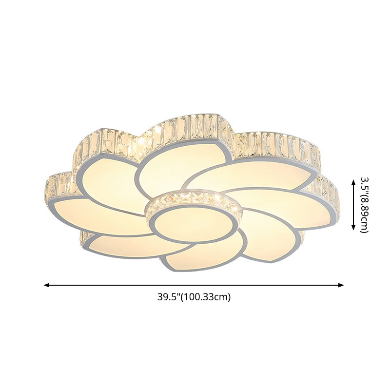 Modern luxury style salon acrylique encastré Floral Crystal LED plafonnier fixations