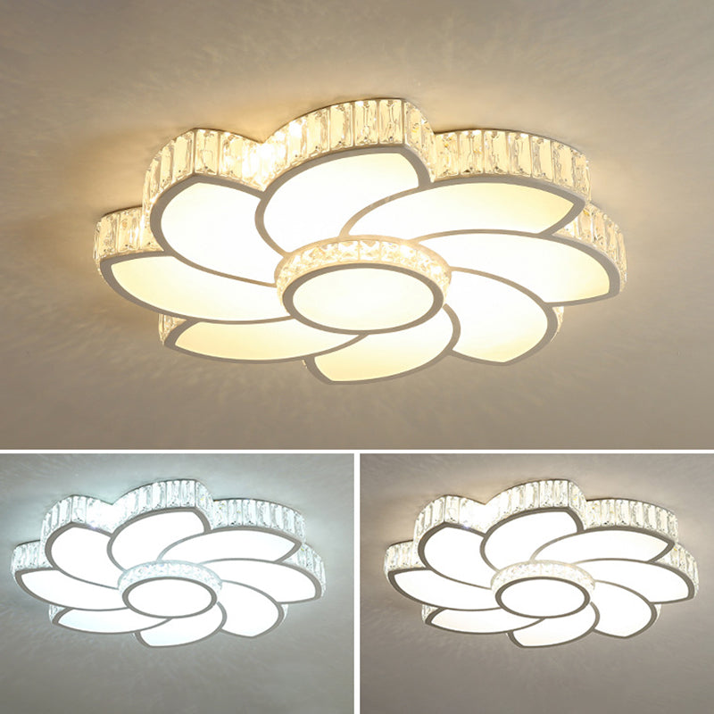 Modern luxury style salon acrylique encastré Floral Crystal LED plafonnier fixations
