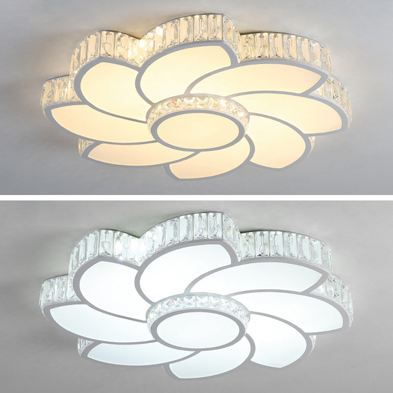 Modern luxury style salon acrylique encastré Floral Crystal LED plafonnier fixations