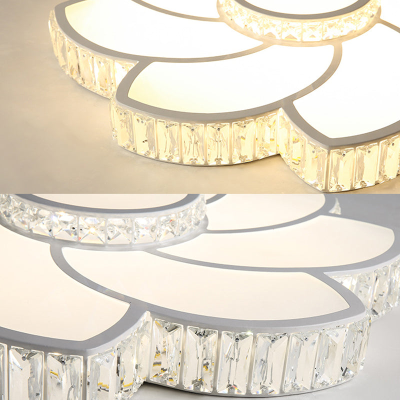 Modern luxury style salon acrylique encastré Floral Crystal LED plafonnier fixations