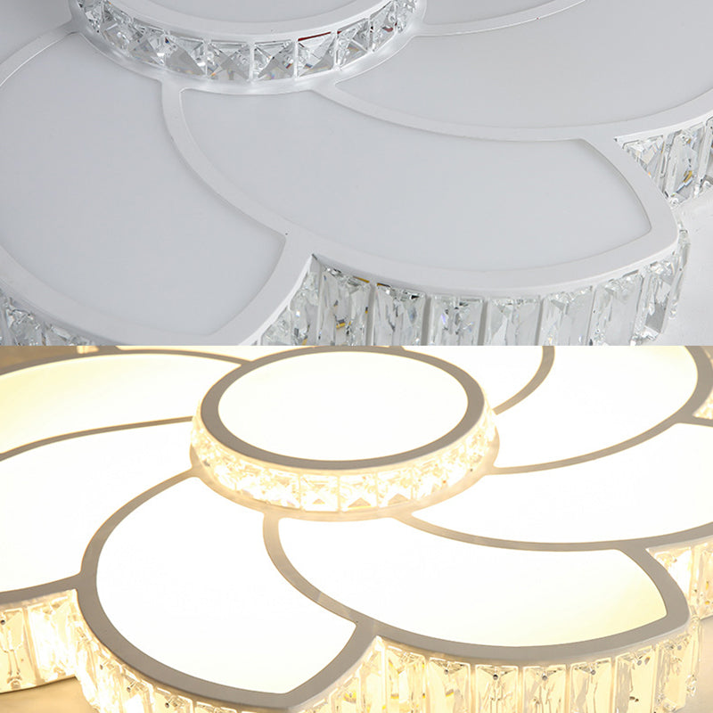 Floriated Crystal LED Ceiling Fixture in Modern Luxury Style Acrylic Flush Mount for Living Room