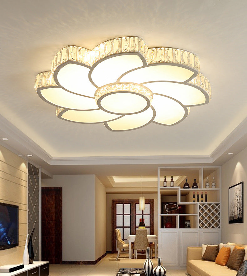 Modern luxury style salon acrylique encastré Floral Crystal LED plafonnier fixations