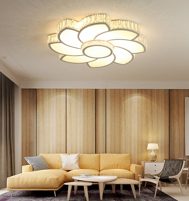Modern luxury style salon acrylique encastré Floral Crystal LED plafonnier fixations