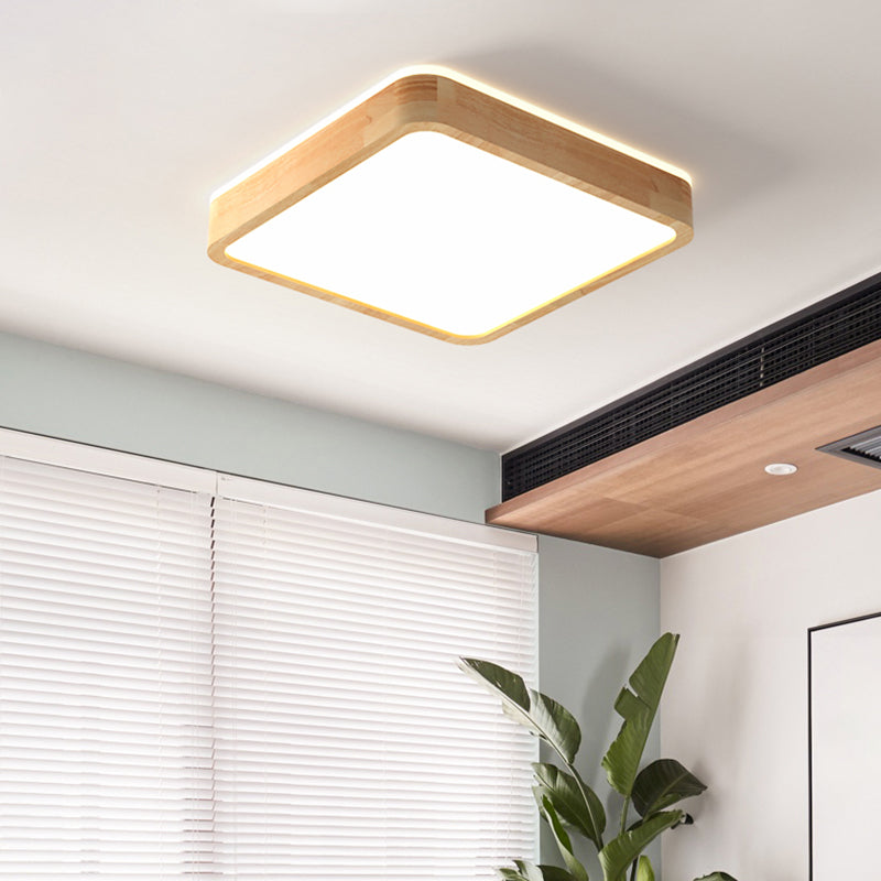 Bois Couleur Voyant Réel Ceiling Light in Modern Concise Style Plafond Fixture avec Shade Acrylique