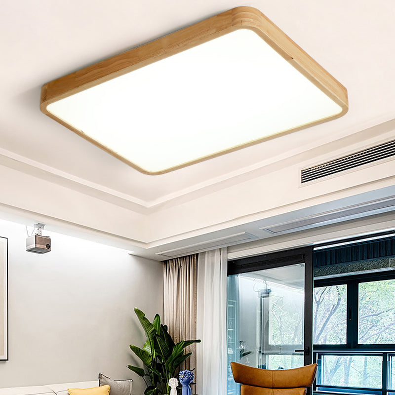 Bois Couleur Voyant Réel Ceiling Light in Modern Concise Style Plafond Fixture avec Shade Acrylique