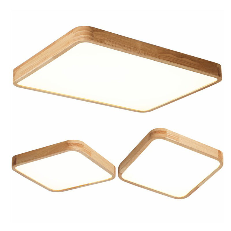 Bois Couleur Voyant Réel Ceiling Light in Modern Concise Style Plafond Fixture avec Shade Acrylique