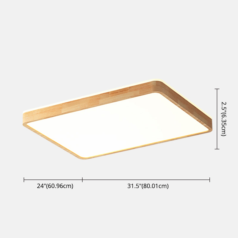 Bois Couleur Voyant Réel Ceiling Light in Modern Concise Style Plafond Fixture avec Shade Acrylique