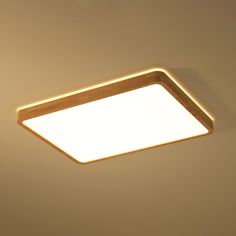 Bois Couleur Voyant Réel Ceiling Light in Modern Concise Style Plafond Fixture avec Shade Acrylique