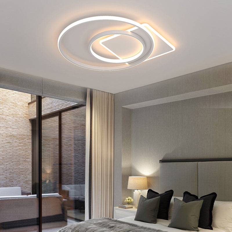 Lámpara de techo moderna geométrica con luz empotrada LED para sala de estar de hierro forjado