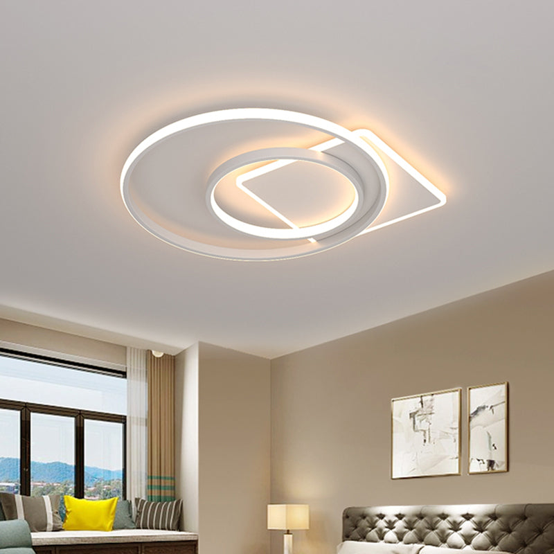 Lámpara de techo moderna geométrica con luz empotrada LED para sala de estar de hierro forjado