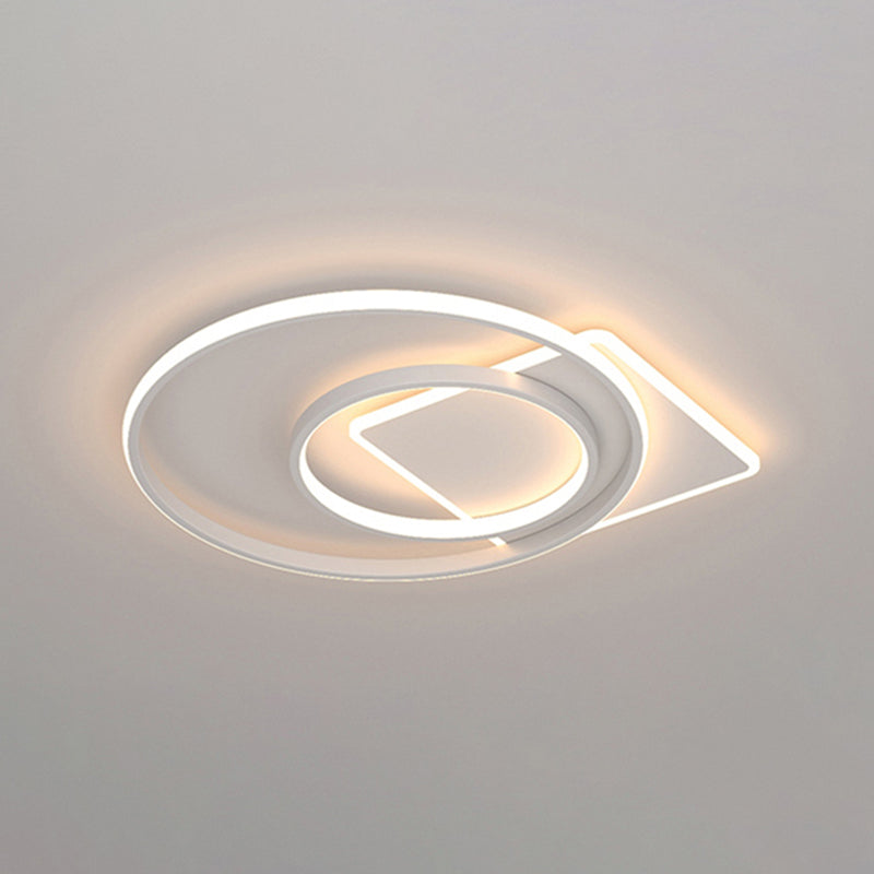 Lámpara de techo moderna geométrica con luz empotrada LED para sala de estar de hierro forjado