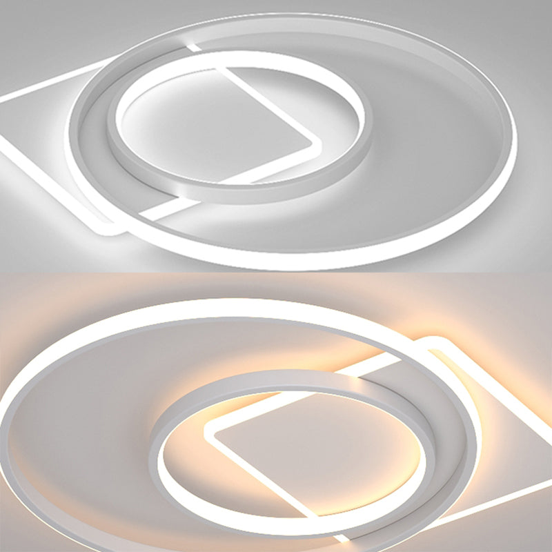Lámpara de techo moderna geométrica con luz empotrada LED para sala de estar de hierro forjado