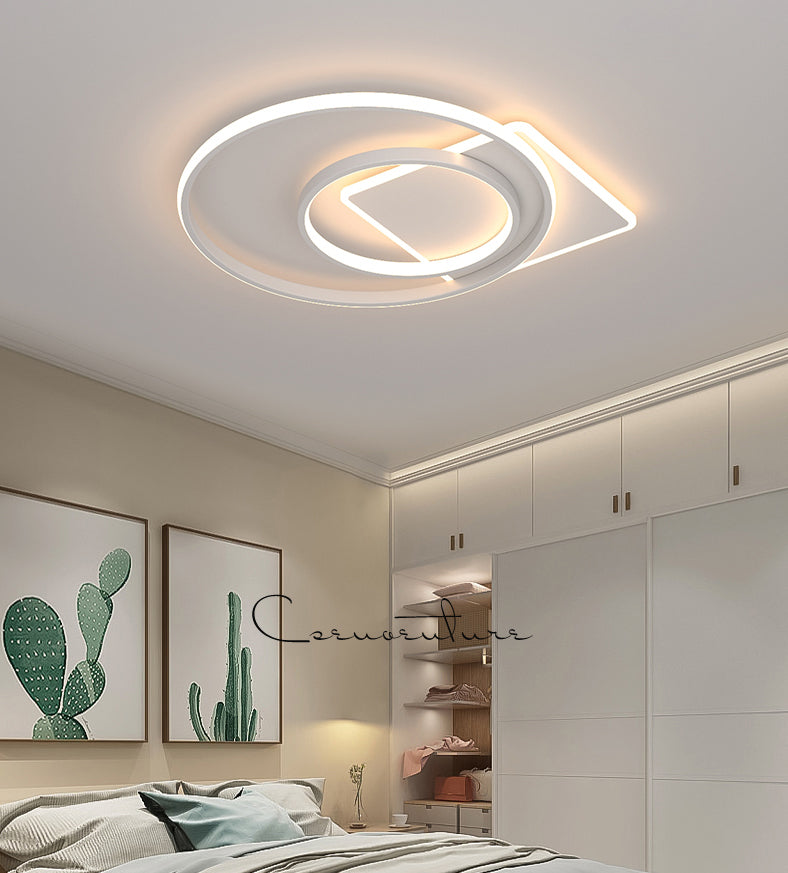 Lámpara de techo moderna geométrica con luz empotrada LED para sala de estar de hierro forjado