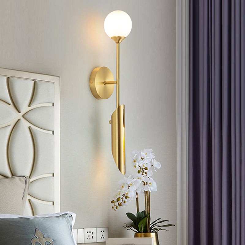 Modern Style Wall Sconce 2 Light Glass Globe Wall Sconce Lighting for Bedroom