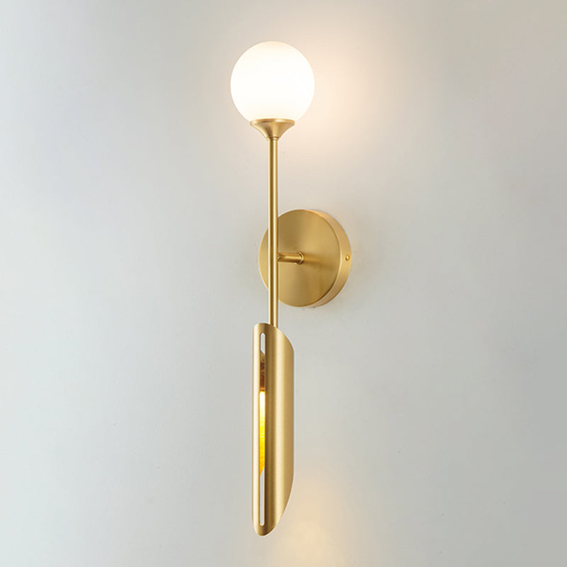 Modern Style Wall Sconce 2 Light Glass Globe Wall Sconce Lighting for Bedroom