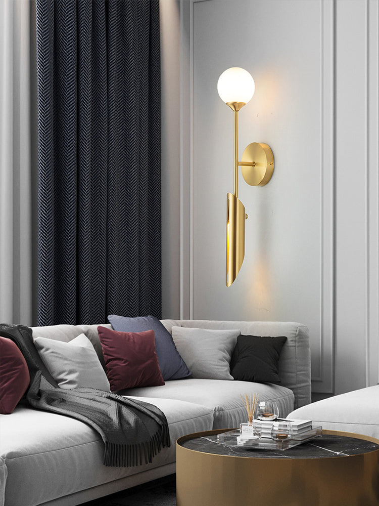 Modern Style Wall Sconce 2 Light Glass Globe Wall Sconce Lighting for Bedroom