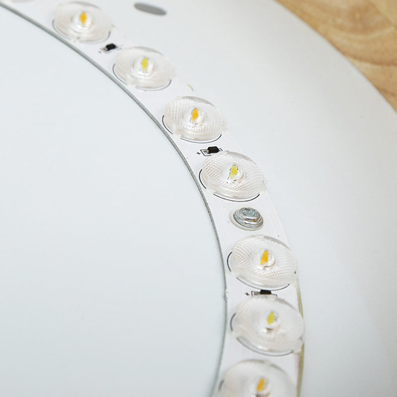Plafonnier LED circulaire couleur rondin, plafonnier en bois de Style concis moderne avec abat-jour en acrylique