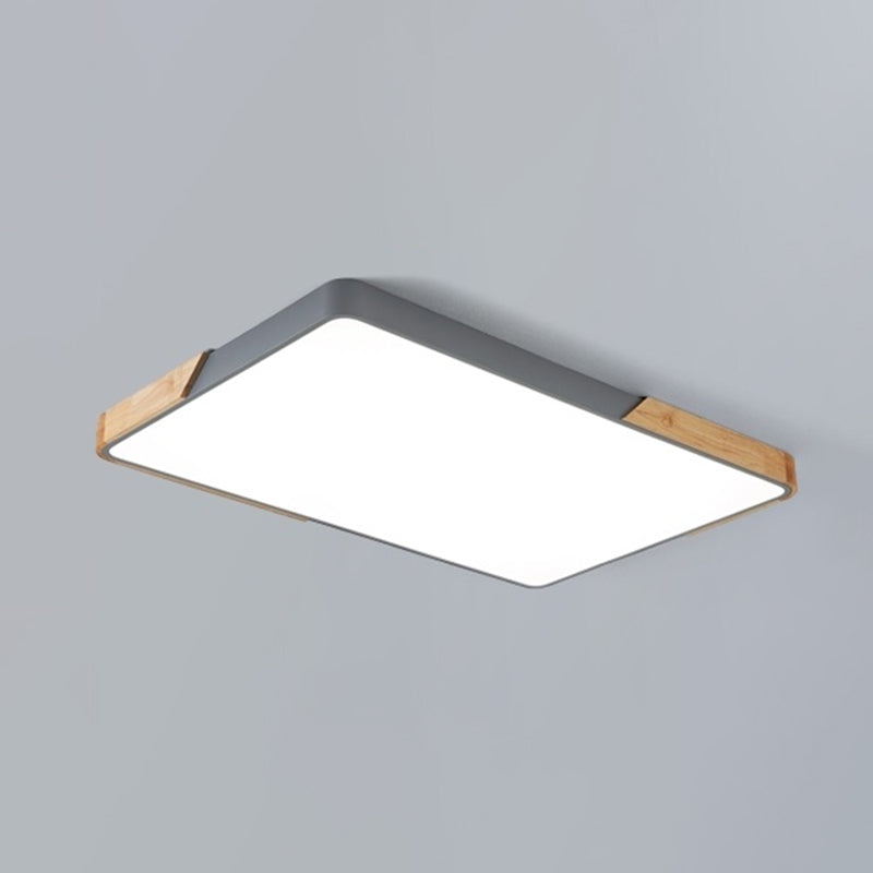 Le bois rectangulaire à la bouffée de bois du Mont 1-Fixation lumineuse moderne de plafond pour la salle de séjour