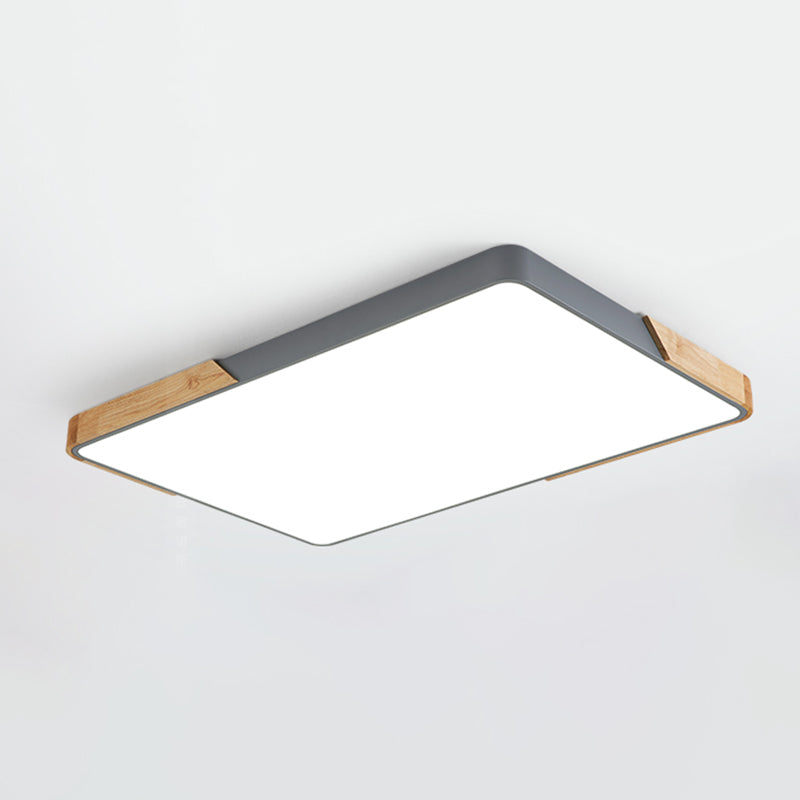 Le bois rectangulaire à la bouffée de bois du Mont 1-Fixation lumineuse moderne de plafond pour la salle de séjour