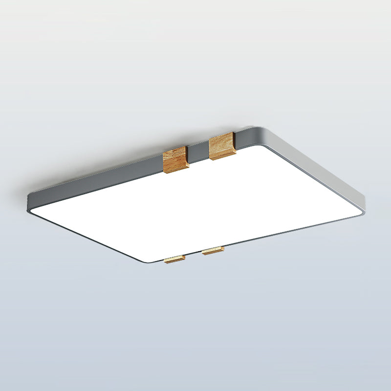 Le bois rectangulaire à la bouffée de bois du Mont 1-Fixation lumineuse moderne de plafond pour la salle de séjour