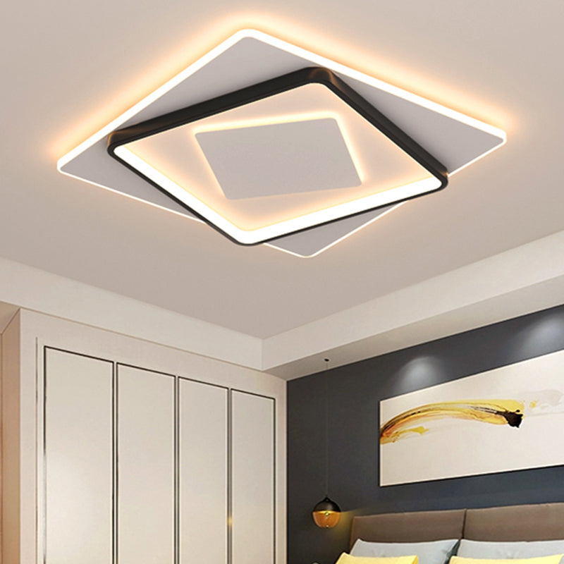 Nouveau Plafonnier LED encastré en acrylique moderne, carré, plafonnier avec 1 lumière