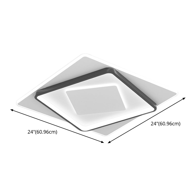 Nouveau Plafonnier LED encastré en acrylique moderne, carré, plafonnier avec 1 lumière