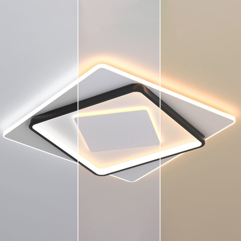 Nouveau Plafonnier LED encastré en acrylique moderne, carré, plafonnier avec 1 lumière