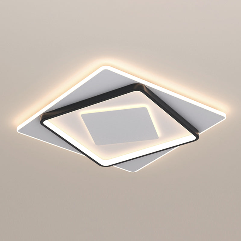 Nouveau Plafonnier LED encastré en acrylique moderne, carré, plafonnier avec 1 lumière