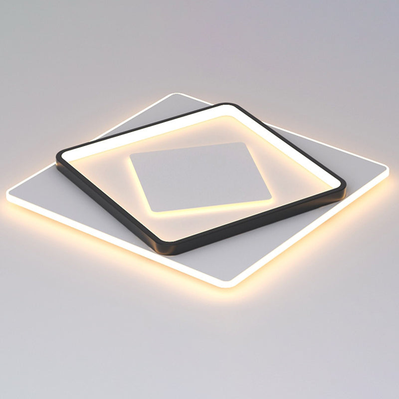 Nouveau Plafonnier LED encastré en acrylique moderne, carré, plafonnier avec 1 lumière