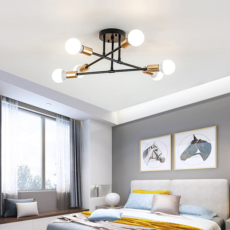 Sputnik Semi Flush Light Fixture Minimalist Style Metal Semi Flush Mount Ceiling Fixture