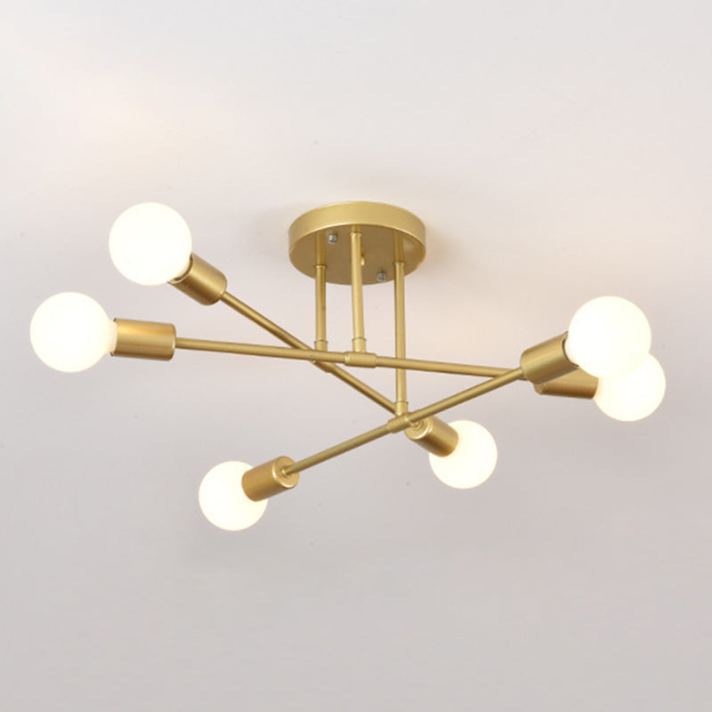 Sputnik Semi Flush Light Fixture Minimalist Style Metal Semi Flush Mount Ceiling Fixture