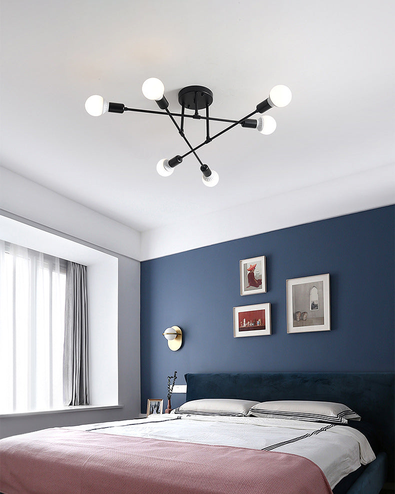 Sputnik Semi Flush Light Fixture Minimalist Style Metal Semi Flush Mount Ceiling Fixture
