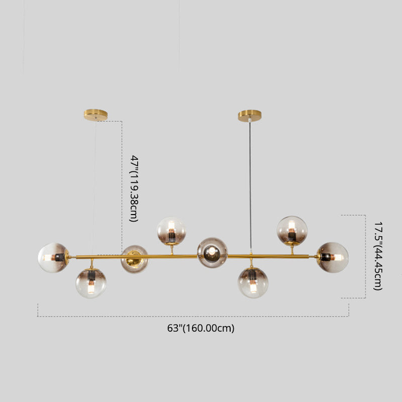 Glass Globe Island Chandelier Light Contemporary Style Chandelier Lighting Fixture