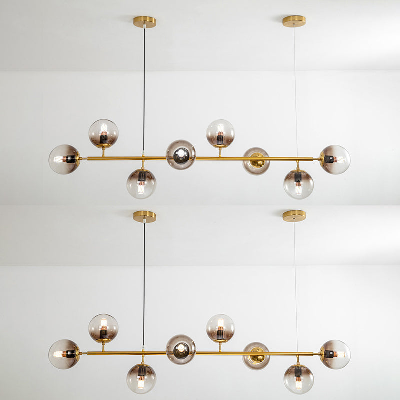 Glass Globe Island Chandelier Light Contemporary Style Chandelier Lighting Fixture