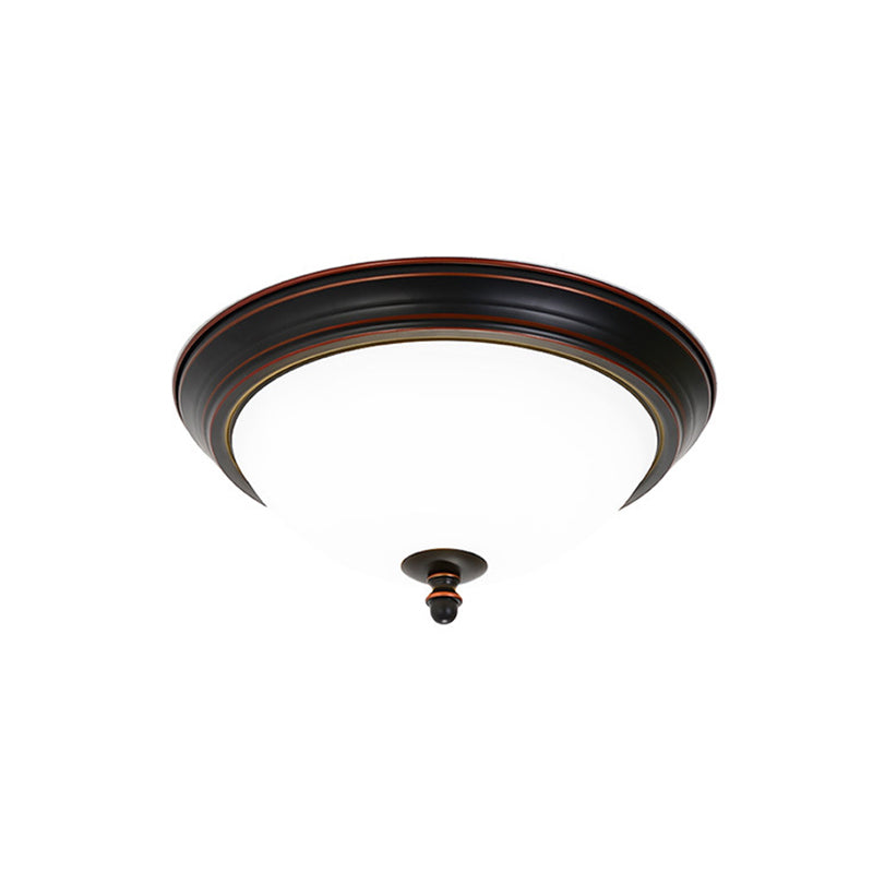 Glass Ceiling Mount Light Fixture Bowl-Shaped LED Traditional Flush Mount Ceiling Light Fixture