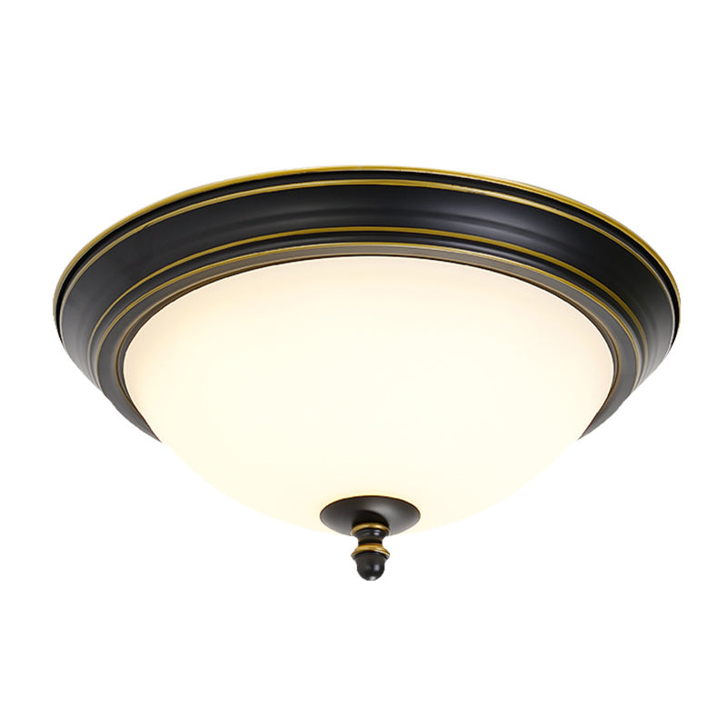 Glass Ceiling Mount Light Fixture Bowl-Shaped LED Traditional Flush Mount Ceiling Light Fixture