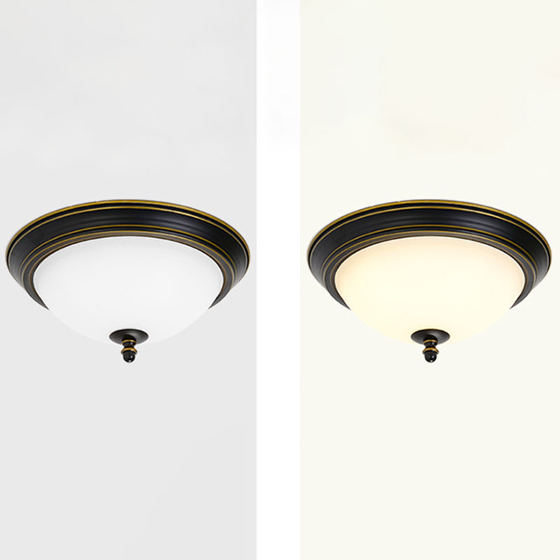 Glass Ceiling Mount Light Fixture Bowl-Shaped LED Traditional Flush Mount Ceiling Light Fixture