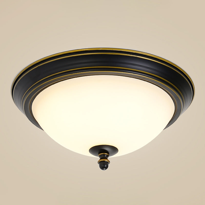 Glass Ceiling Mount Light Fixture Bowl-Shaped LED Traditional Flush Mount Ceiling Light Fixture