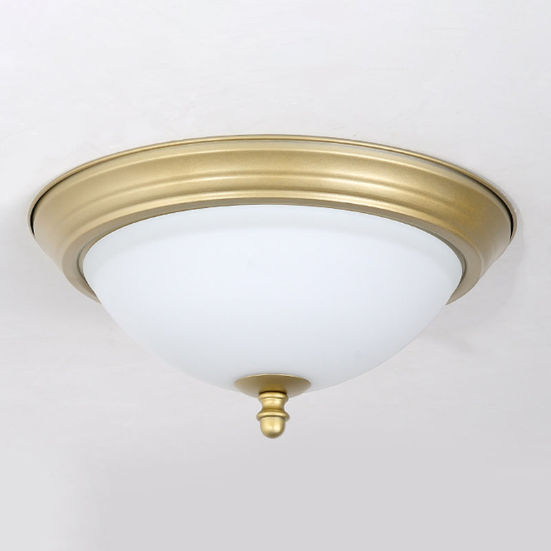 Glass Ceiling Mount Light Fixture Bowl-Shaped LED Traditional Flush Mount Ceiling Light Fixture