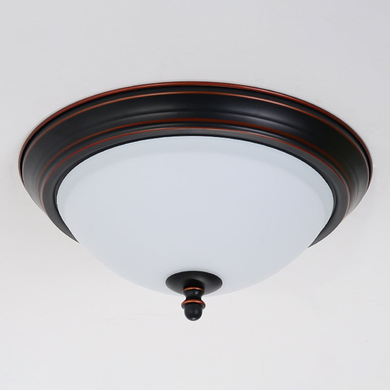 Glass Ceiling Mount Light Fixture Bowl-Shaped LED Traditional Flush Mount Ceiling Light Fixture