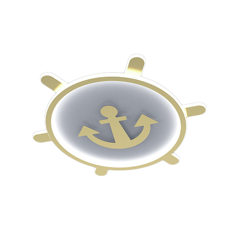 Mediterran Flushmount Light Nordic Modern Minimalistisch Kreativ Warm Golden Ruder Kinder Zimmer Zimmer-Zimmer-Studie Deckenlampen