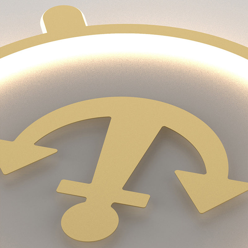 Mediterran Flushmount Light Nordic Modern Minimalistisch Kreativ Warm Golden Ruder Kinder Zimmer Zimmer-Zimmer-Studie Deckenlampen