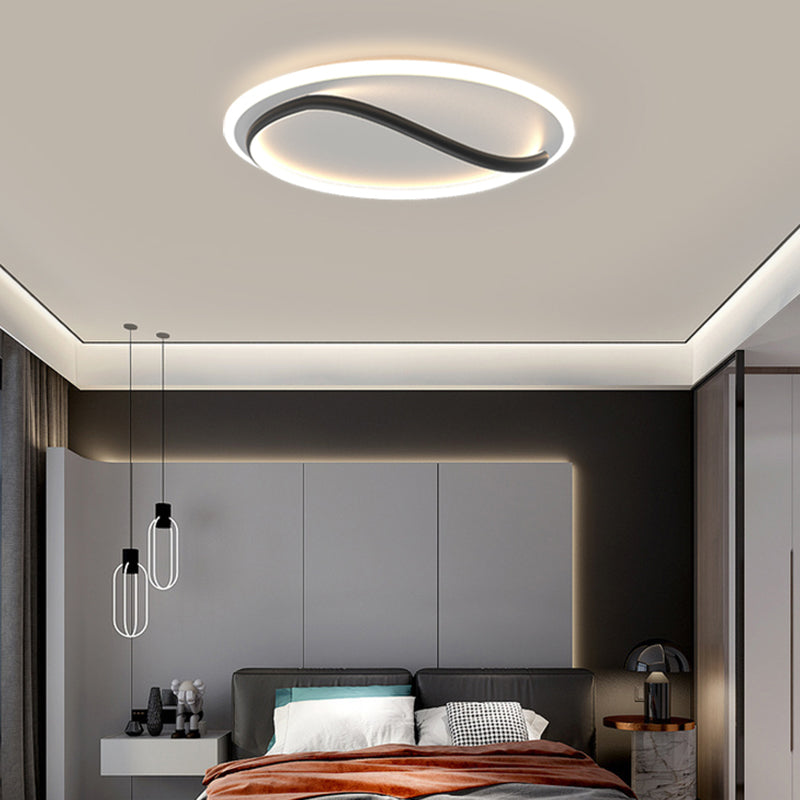 Linear Acrylique Flush Mount Modern Style 1-Light LED Ceiling Lamp for Bedroom