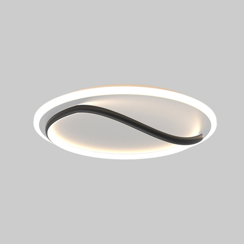 Linear Acrylic Flush Mount Modern Style 1-Light LED Ceiling Lamp for Bedroom