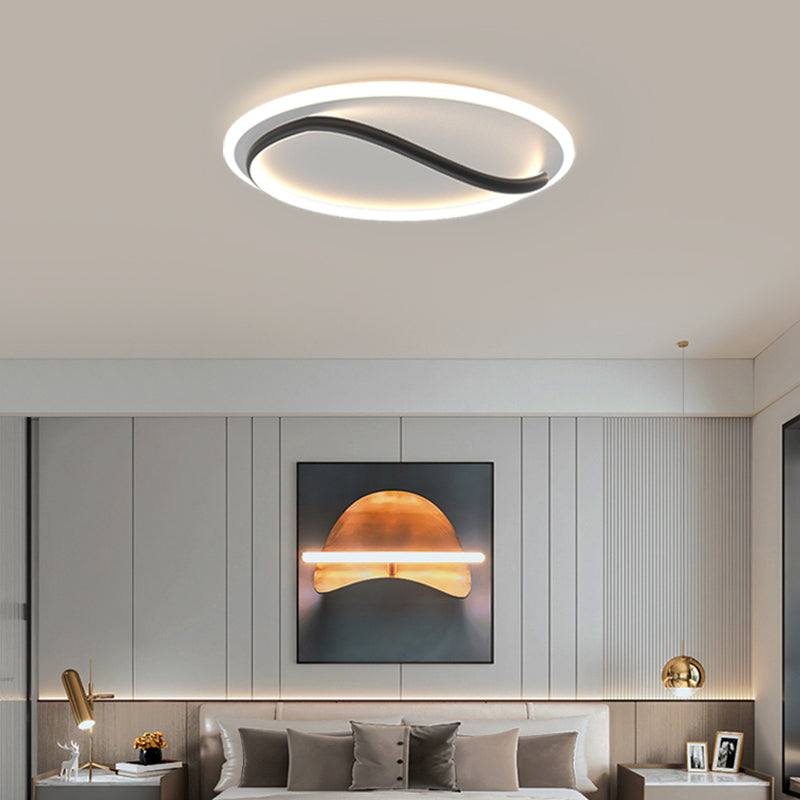 Linear Acrylique Flush Mount Modern Style 1-Light LED Ceiling Lamp for Bedroom