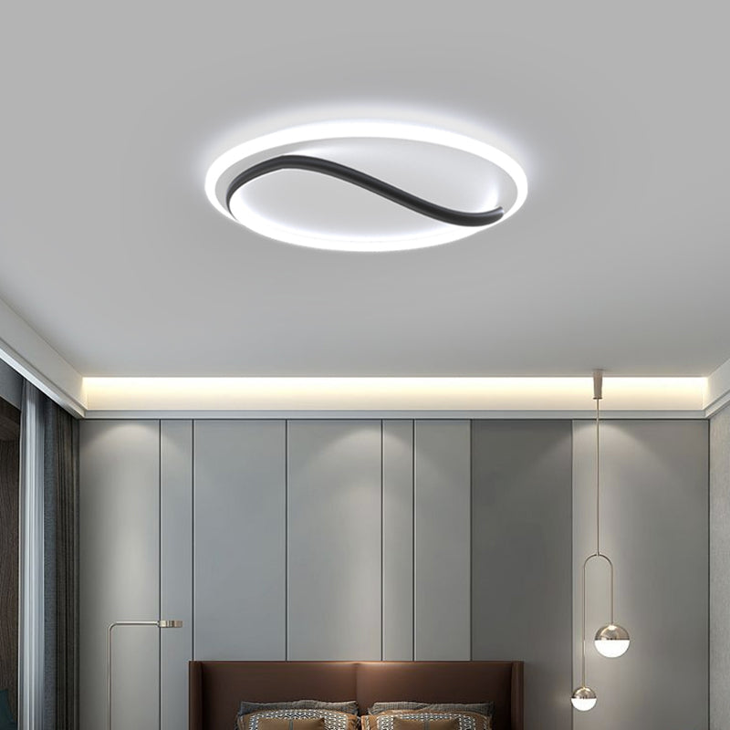 Linear Acrylique Flush Mount Modern Style 1-Light LED Ceiling Lamp for Bedroom