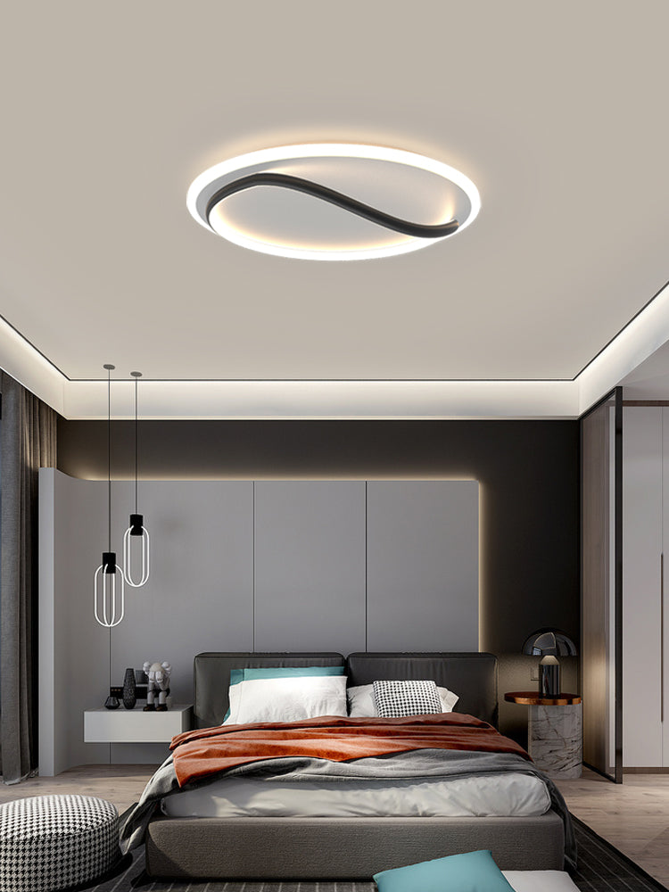 Linear Acrylique Flush Mount Modern Style 1-Light LED Ceiling Lamp for Bedroom
