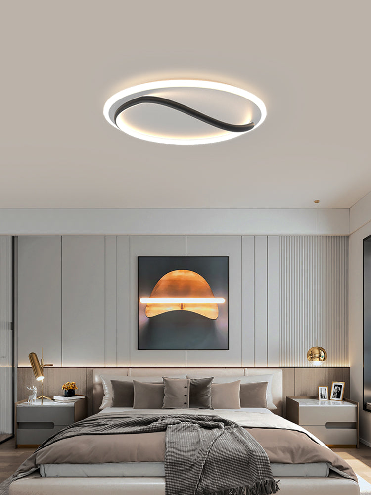 Linear Acrylic Flush Mount Modern Style 1-Light LED Ceiling Lamp for Bedroom