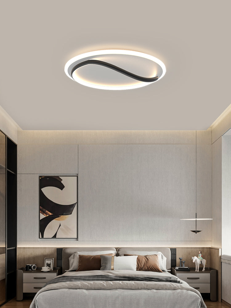 Linear Acrylique Flush Mount Modern Style 1-Light LED Ceiling Lamp for Bedroom